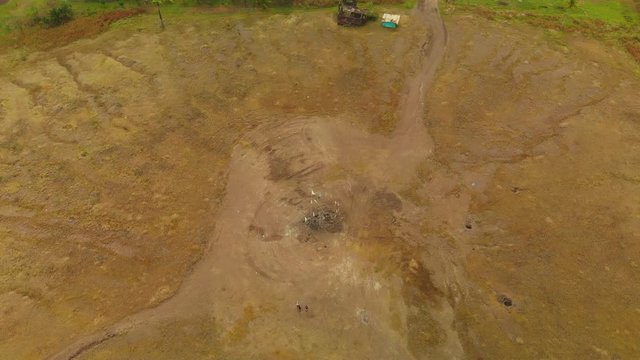 The site of a devastating modern-day mud volcano eruption that buried parts of a village in Piparo, Trinidad and Tobago