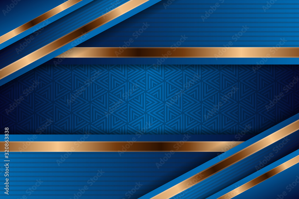 Poster luxury dark blue overlap dimension background on hexagon and triangle pattern. colorful gradient gol