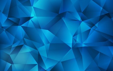 Dark BLUE vector polygonal pattern. Creative illustration in halftone style with triangles. Completely new template for your banner.