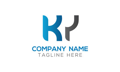 Initial Alphabet KY Logo Design vector Template. Linked Letter KY Logo Vector