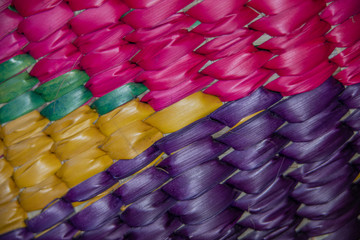 Close up of a rattan basket