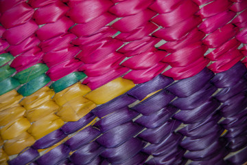 Close up of a rattan basket