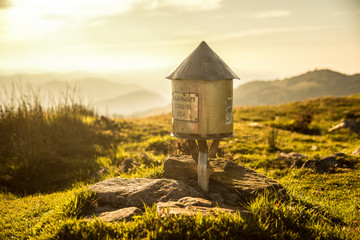 sunset in the basque mountains, urkiola natural park.