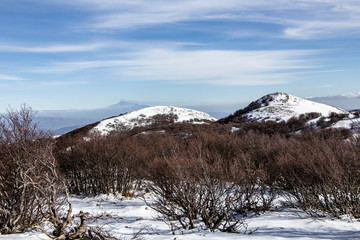Paesaggio invernale delle Madonie in Sicilia