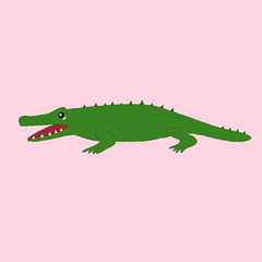 Vector illustration of a cute crocodile.