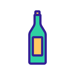 A bottle of wine icon vector. A thin line sign. Isolated contour symbol illustration