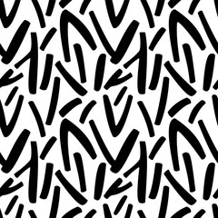 Vector seamless pattern of black and white abstract print.