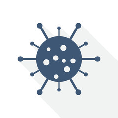 Virus vector icon, bacteria, pathogen, infection concept flat design illustration