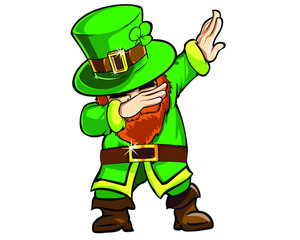 Dabbing Leprechaun -  Funny Leprechaun Dab Vector Design