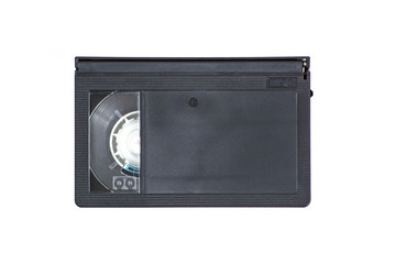 Obraz premium Old cassette for VHS camera on a white background