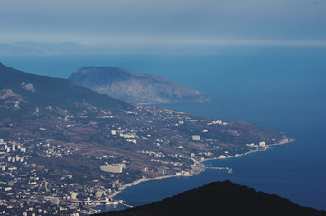 aerial view of island in the sea