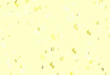 Light Green, Yellow vector texture with selling prices 30, 50, 90 %.