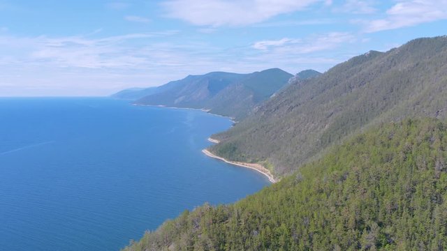 ProRes. Hills on the shore of the lake Baikal. Landscape.