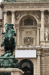 Statue of Prince Eugen in front of Hofburg Palace Heldenplatz Vienna