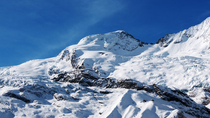 Fototapeta na wymiar Plattjen peak in the Valais Alps