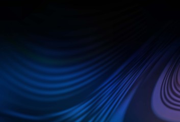 Dark BLUE vector pattern with wry lines. A sample with colorful lines, shapes. Colorful wave pattern for your design.