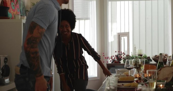 Family Enjoying Thanksgiving Dinner