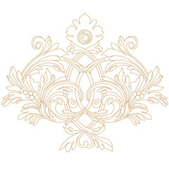 Fototapeta na wymiar Golden vintage baroque ornament, corner. Retro pattern antique style acanthus. Decorative design element filigree calligraphy vector. - stock vector 