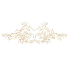 Golden vintage baroque ornament, corner. Retro pattern antique style acanthus. Decorative design element filigree calligraphy vector. - stock vector	