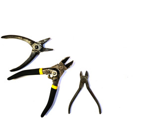 Pliers and cutters on a white background.