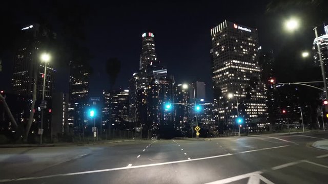 Downtown Drive LA at Night