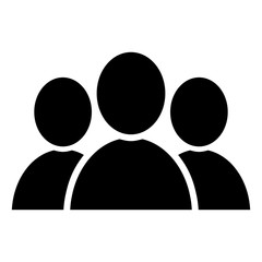 gz710 GrafikZeichnung - german - 3 Menschen Symbol. - english - three people icon. - simple template - button. - square xxl g9006