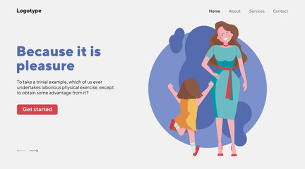 Little girl running to her mother. Woman meeting with daughter flat vector illustration. Motherhood, bonding, affection concept for banner, website design or landing web page