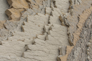flysch stone layers in the basque country, spain
