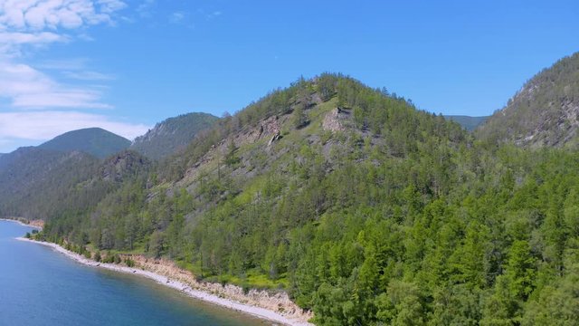 ProRes. Hills on the shore of the lake Baikal. Landscape.