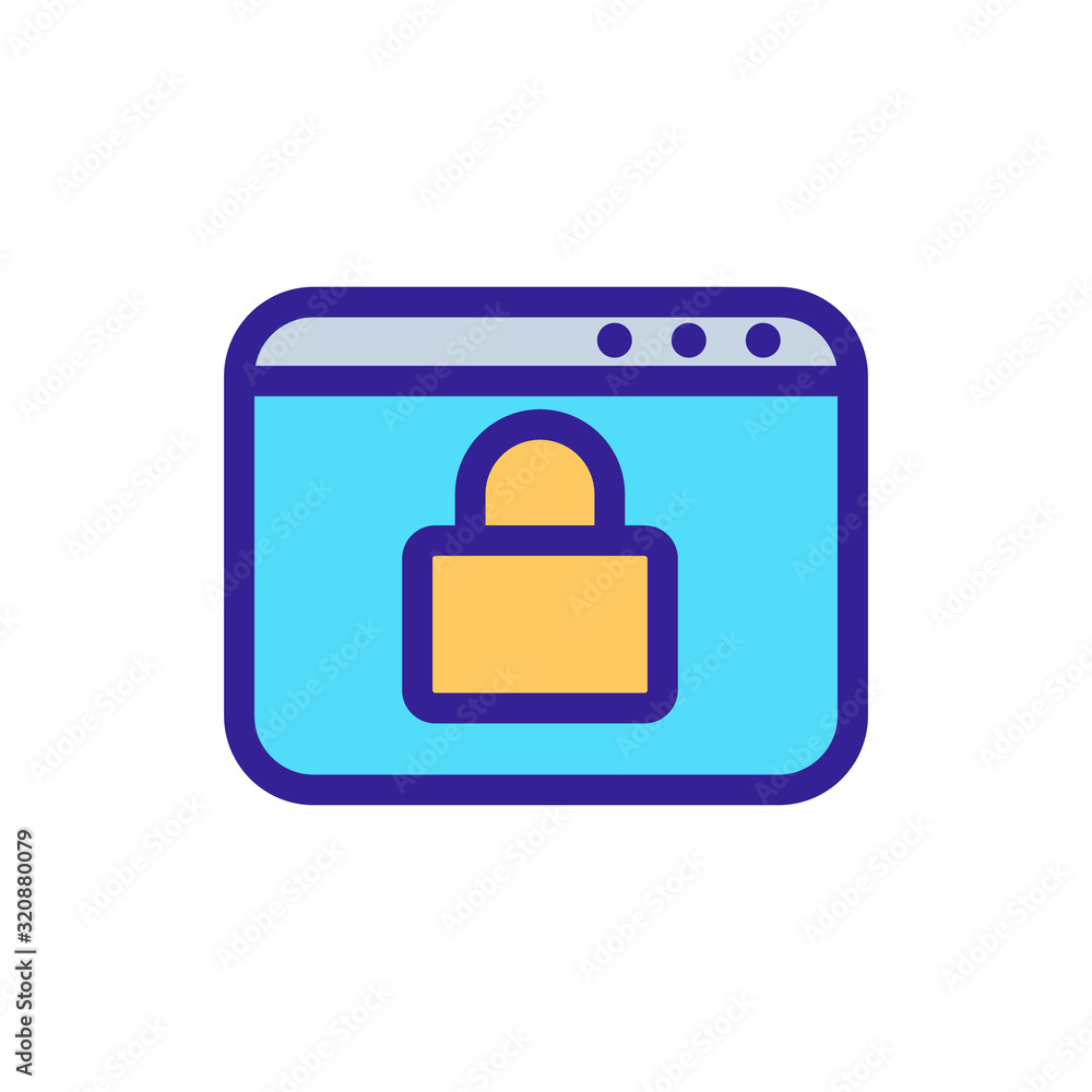 Poster lock the vector icon folder. a thin line sign. isolated contour symbol illustration