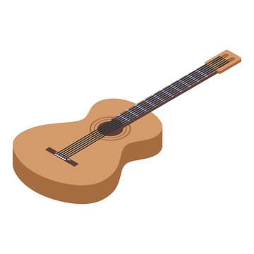 Mexican guitar icon. Isometric of mexican guitar vector icon for web design isolated on white background
