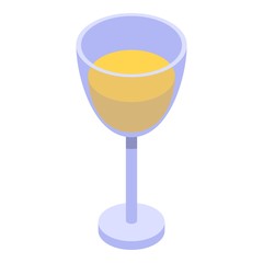 White wine glass icon. Isometric of white wine glass vector icon for web design isolated on white background