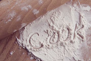 the word cook on flours