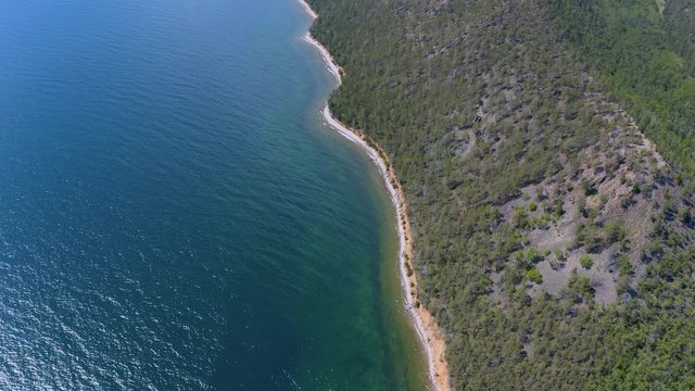 ProRes. Hills on the shore of the lake Baikal. Landscape.