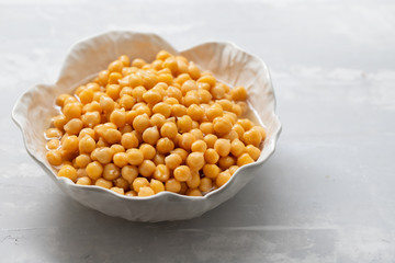 boiled chick-pea in beautiful white bowl