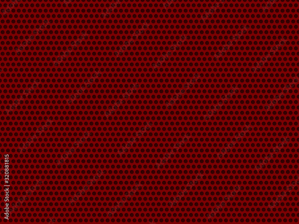 Poster vector background image. red sheet with small round holes with shadow.