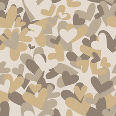 Seamless camouflage pattern made of hearts