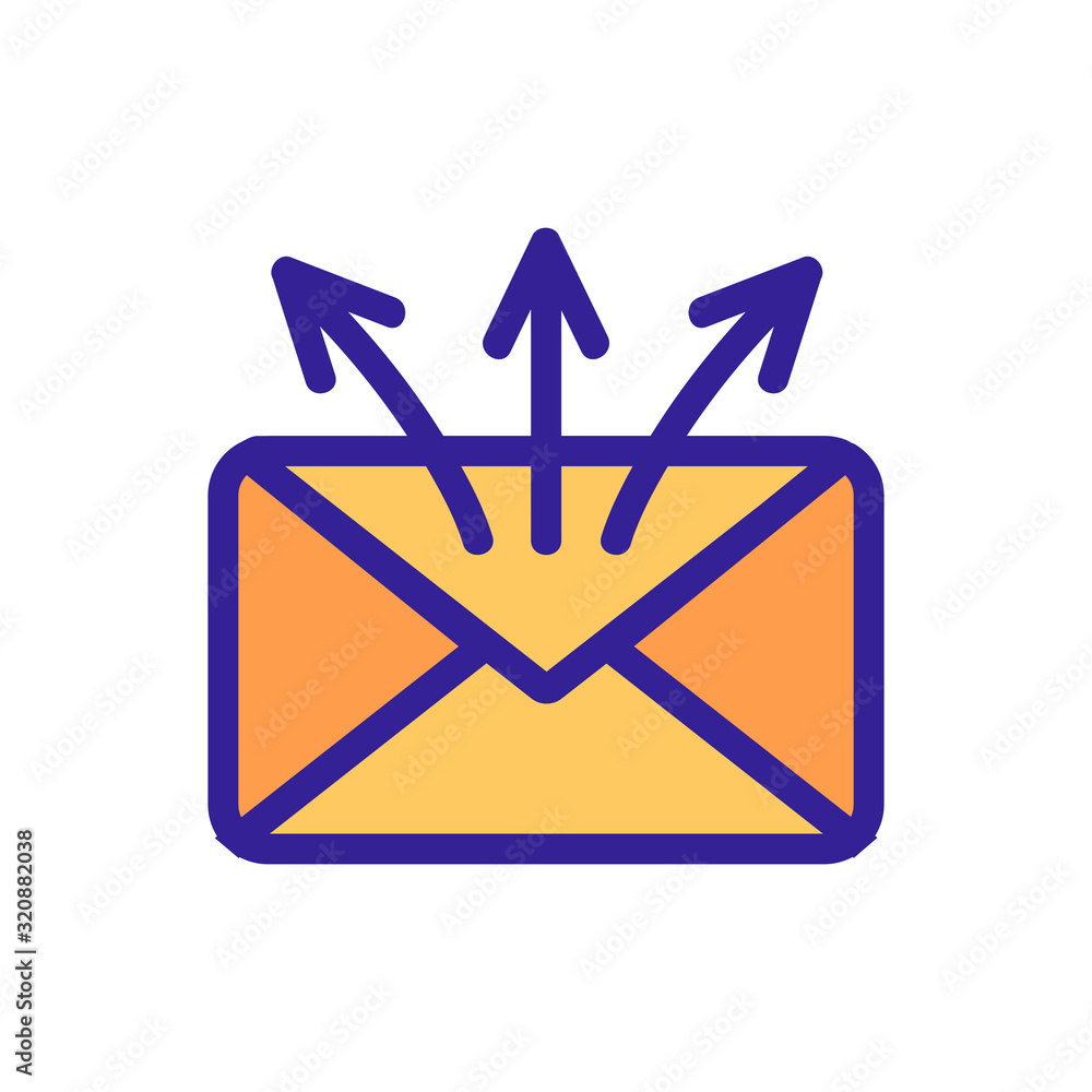 Poster sending a message icon vector. a thin line sign. isolated contour symbol illustration