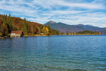 Fototapeta na wymiar Der Walchensee in Bayern