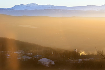 sunset in the mountains