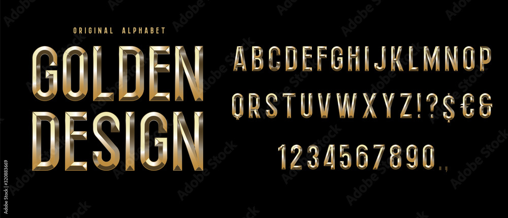 Sticker vector extra golden rich font. best luxury modern alphabet letters, numbers and symbols.