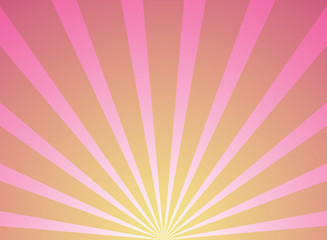 Sunlight horizontal background. Pink and white color burst background.