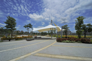 Fototapeta premium Scenic shot of Sunshine Sports park Xindian district City