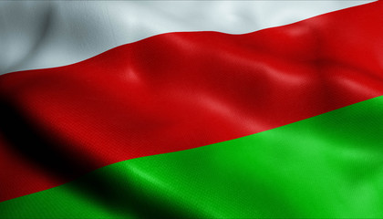 3D Waving Colombia City Flag of Sincelejo Closeup View