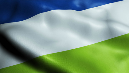 3D Waving Colombia City Flag of Santa Barbara Closeup View