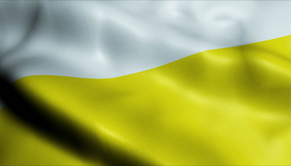 3D Waving Colombia City Flag of Palmito Closeup View