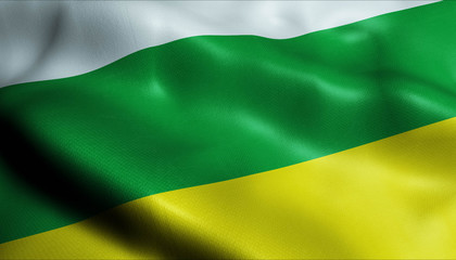 Obraz premium 3D Waving Colombia City Flag of Palmira Closeup View