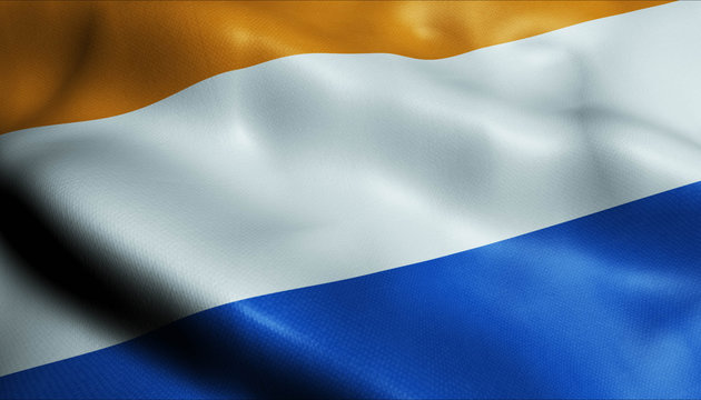 3D Waving Colombia City Flag of Guamo Closeup View