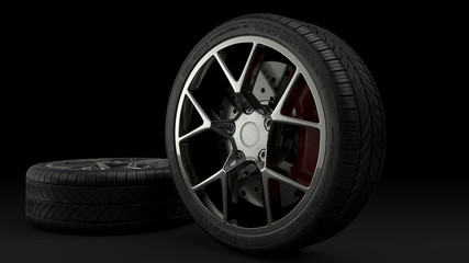 Obraz premium sports rim service station 3D Illustration