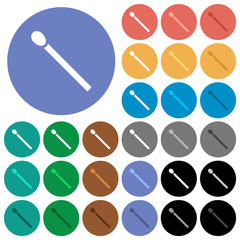 Matchstick round flat multi colored icons